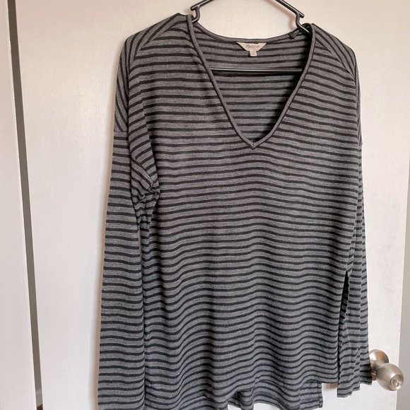 Madewell Striped V-Neck Shirt - Size S - Picture 2 of 9